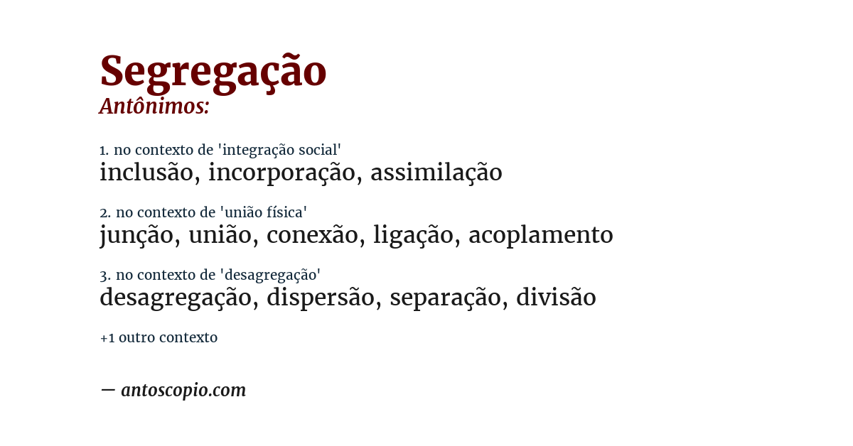 Antônimo de segregação