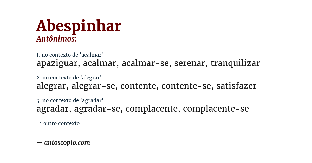 Antônimo de abespinhar