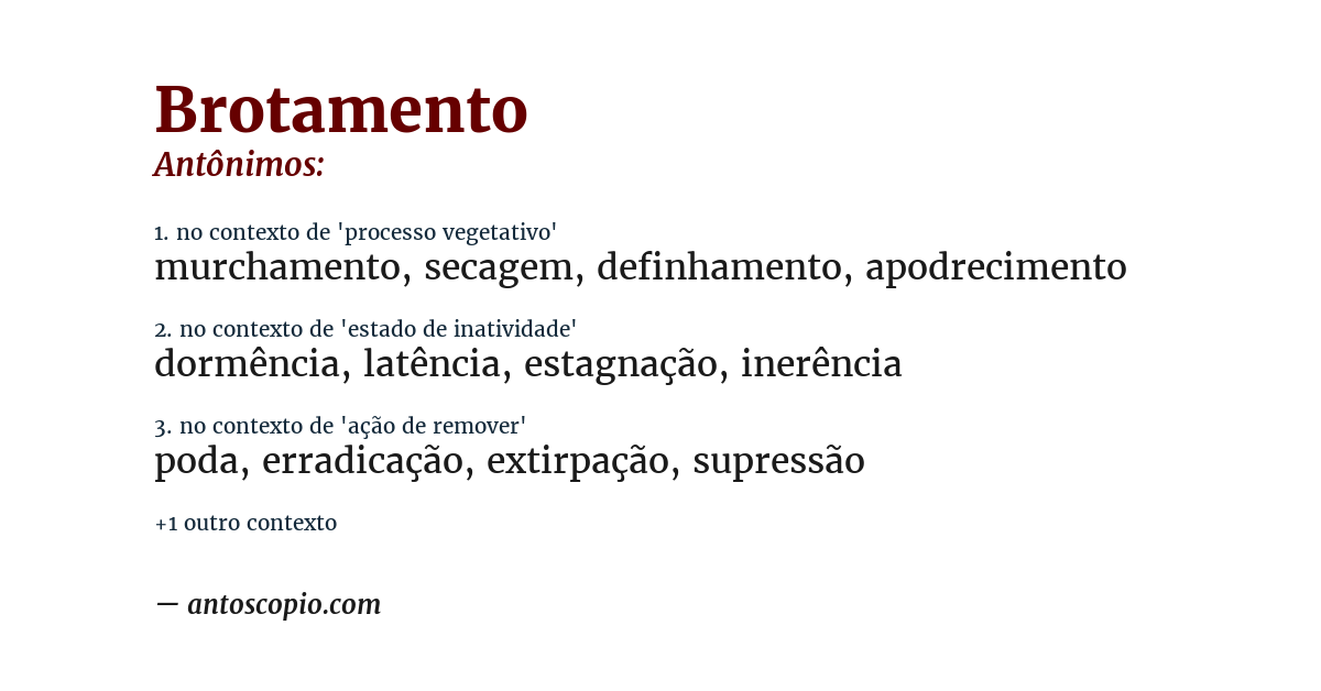 Antônimo de brotamento