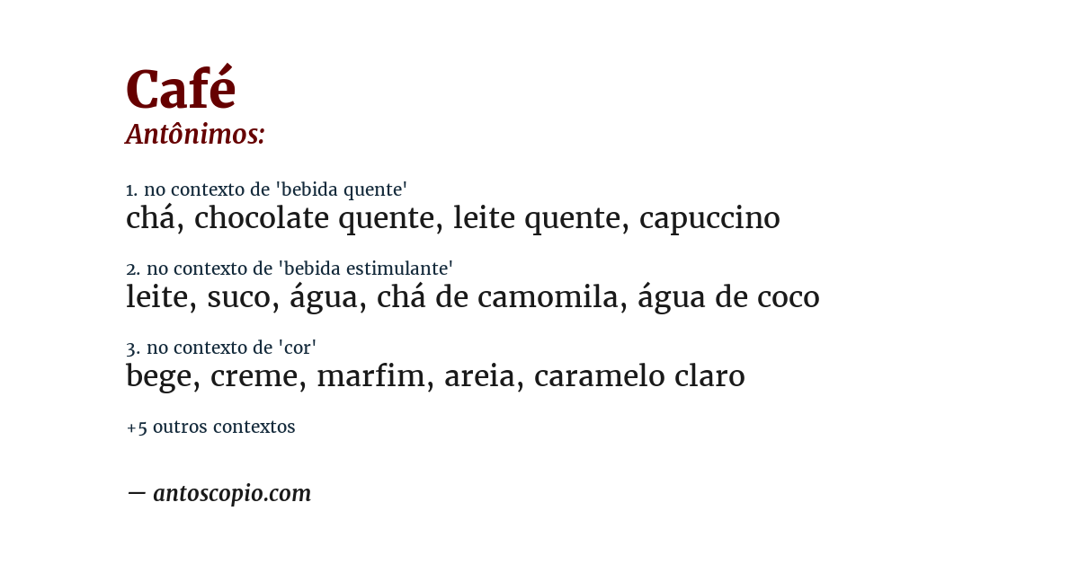 Antônimo de café