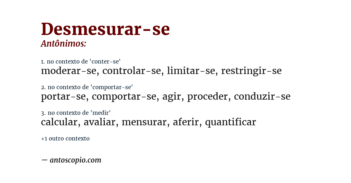 Antônimo de desmesurar-se