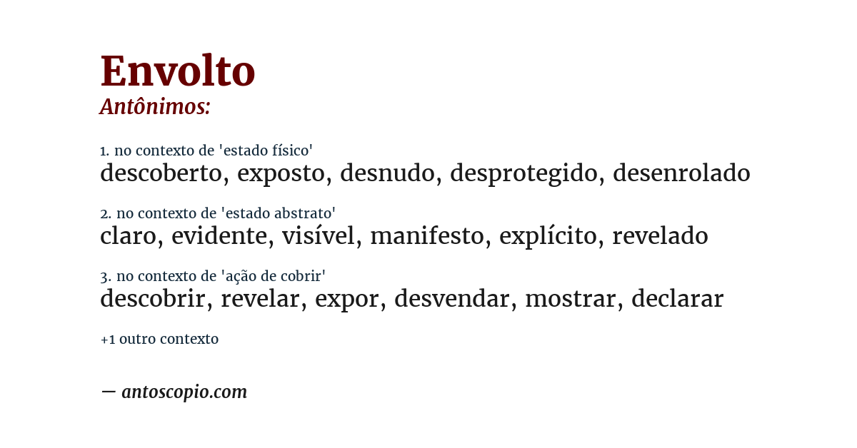 Antônimo de envolto