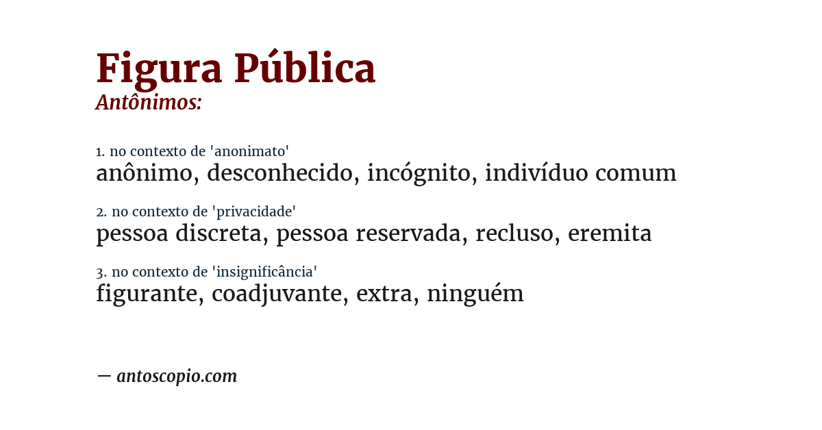 Antônimo de figura pública