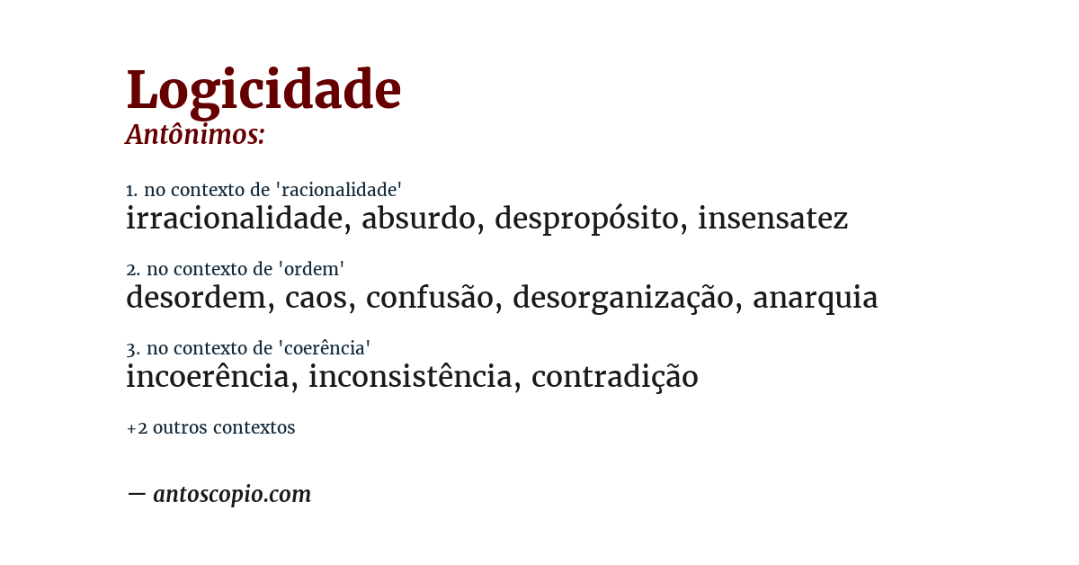 Antônimo de logicidade