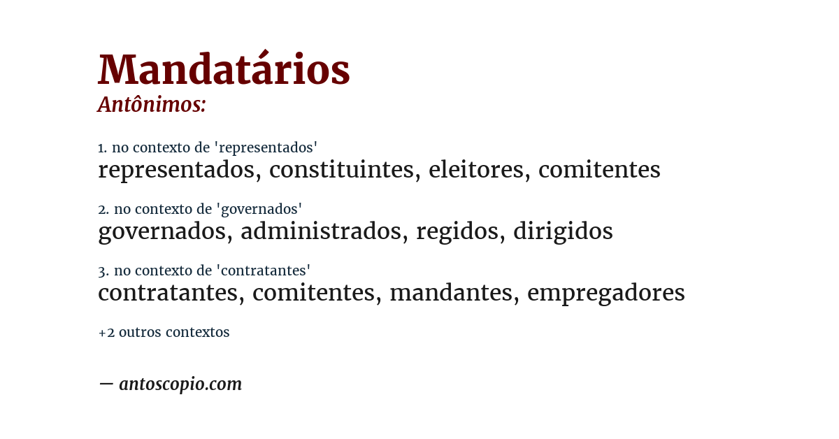 Antônimo de mandatários