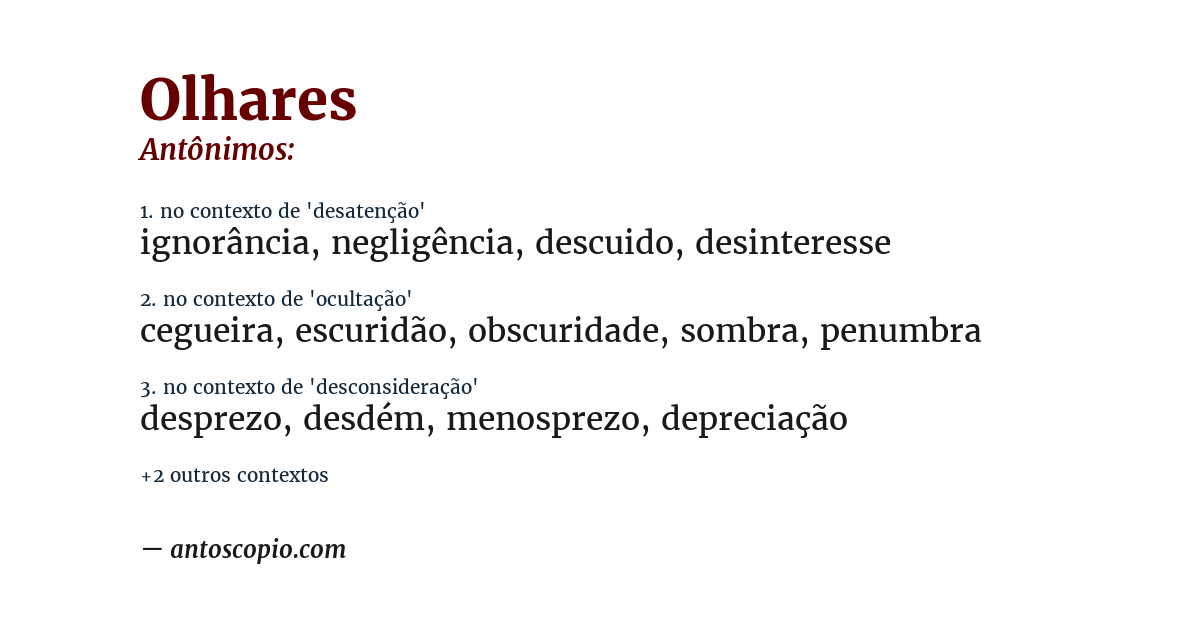 Antônimo de olhares