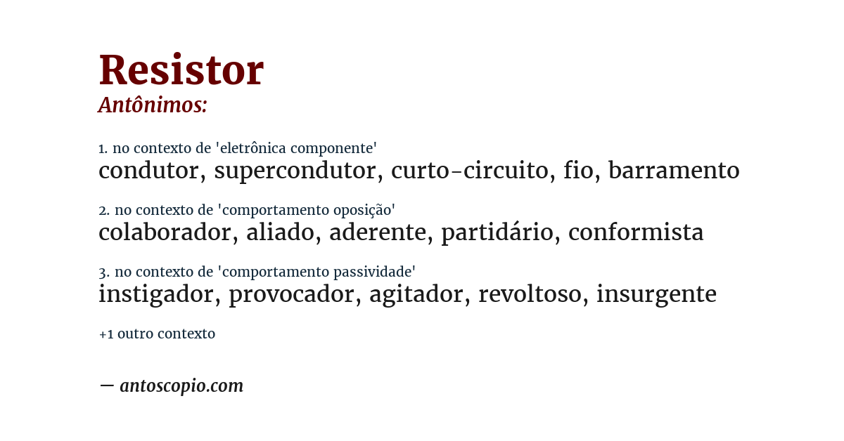Antônimo de resistor