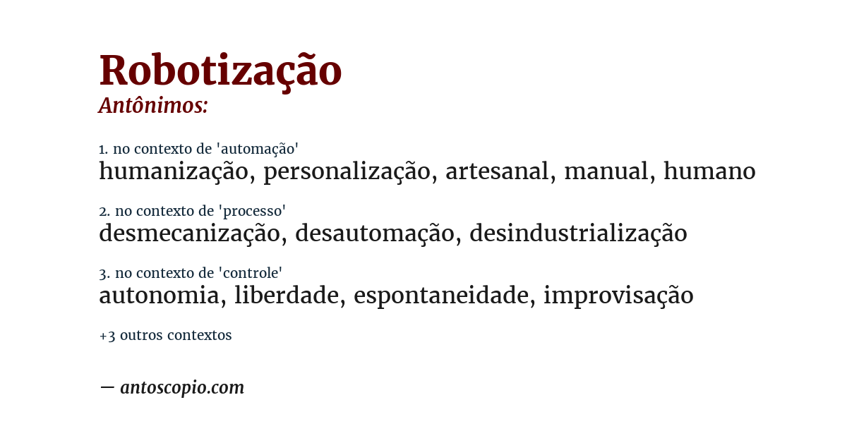 Antônimo de robotização