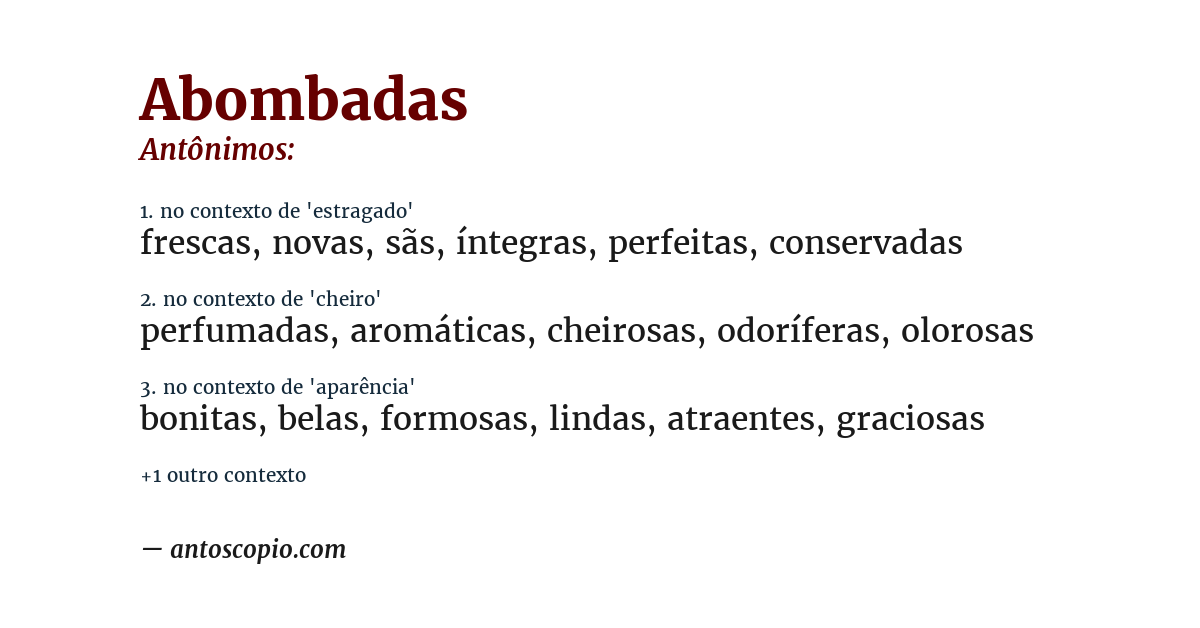 Antônimo de abombadas