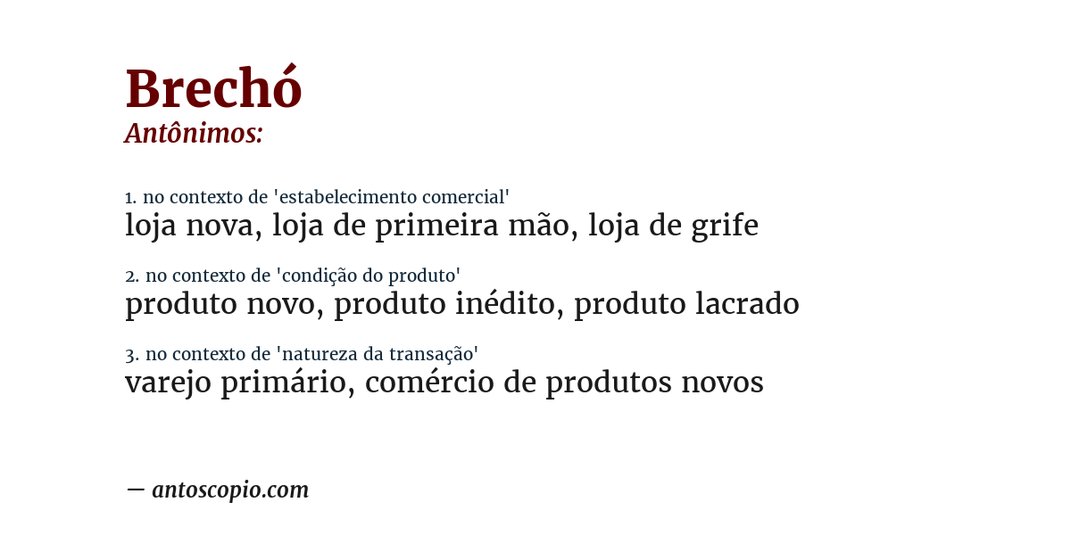 Antônimo de brechó