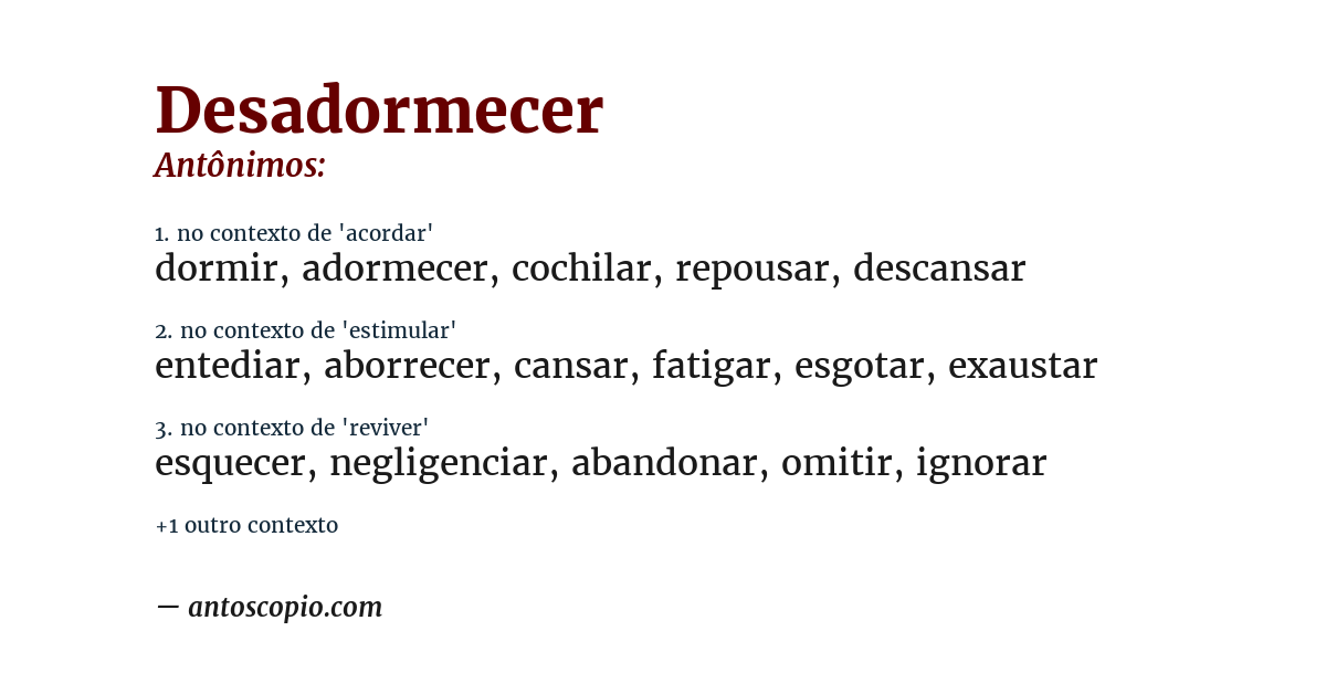 Antônimo de desadormecer