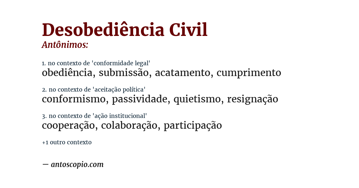 Antônimo de desobediência civil