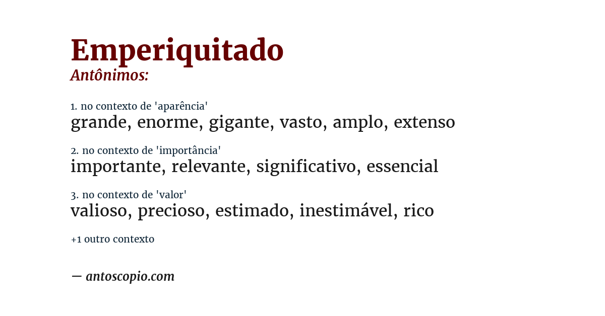 Antônimo de emperiquitado