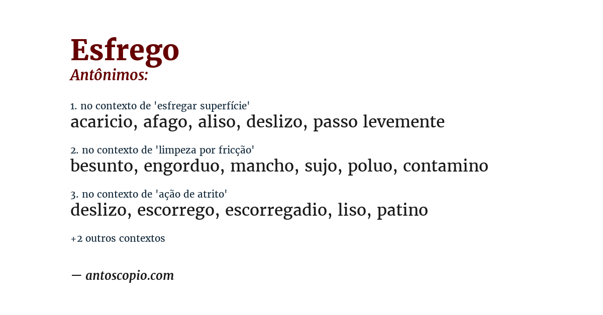 Antônimo de esfrego