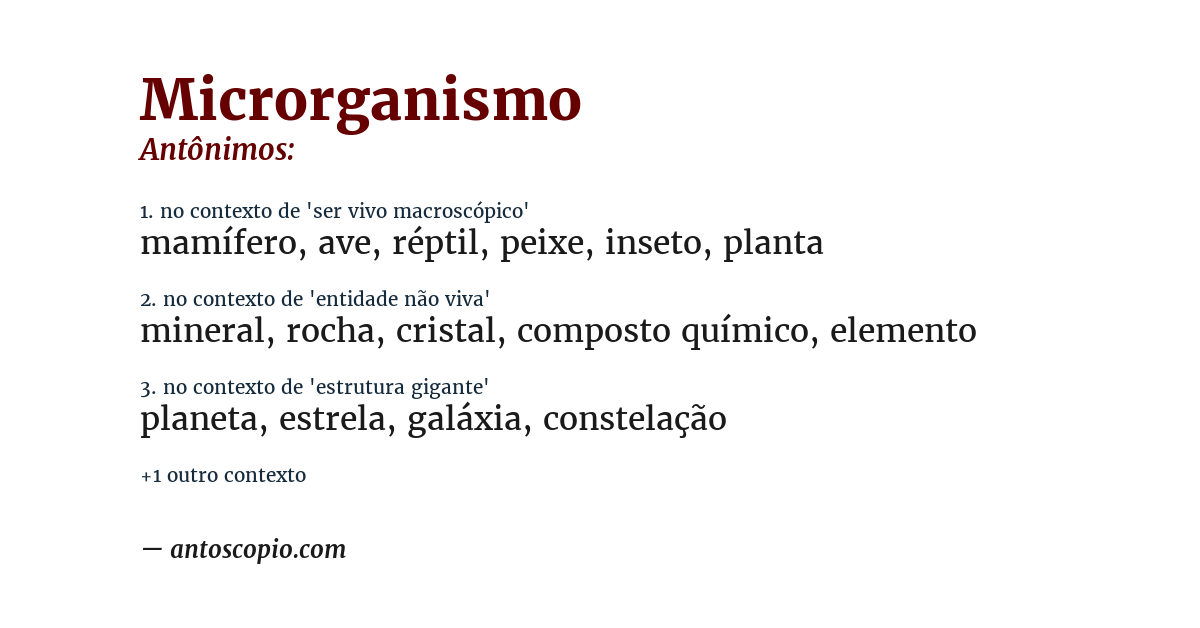 Antônimo de microrganismo