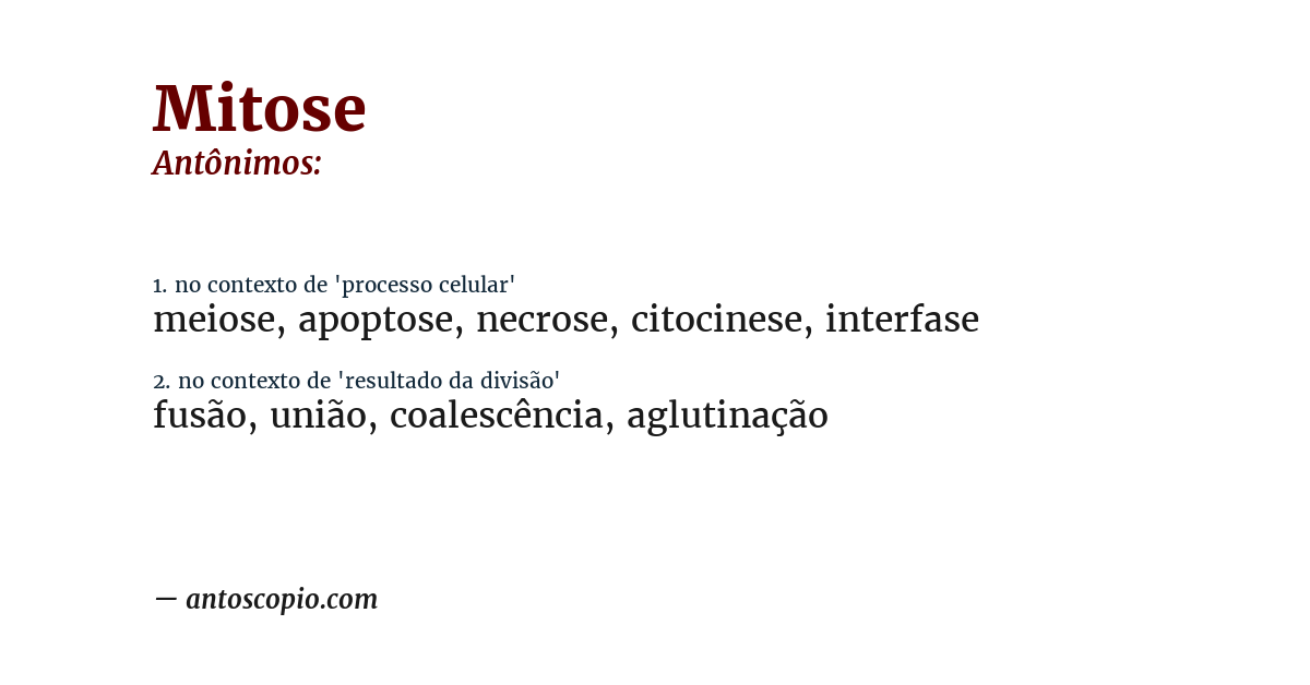 Antônimo de mitose