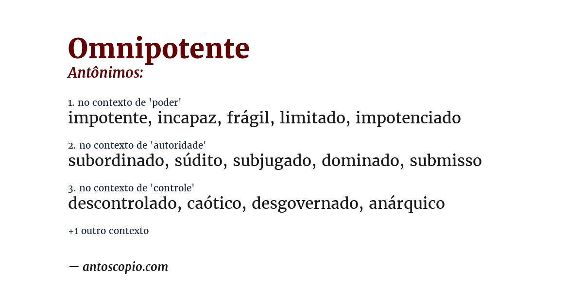Antônimo de omnipotente