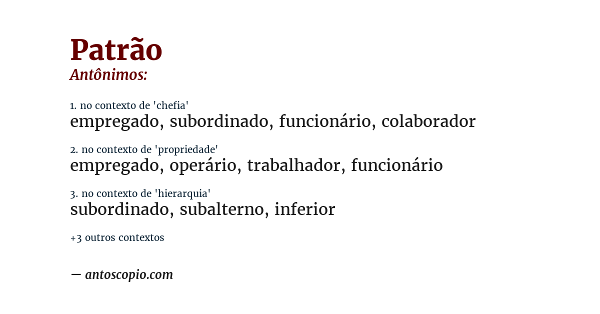 Antônimo de patrão