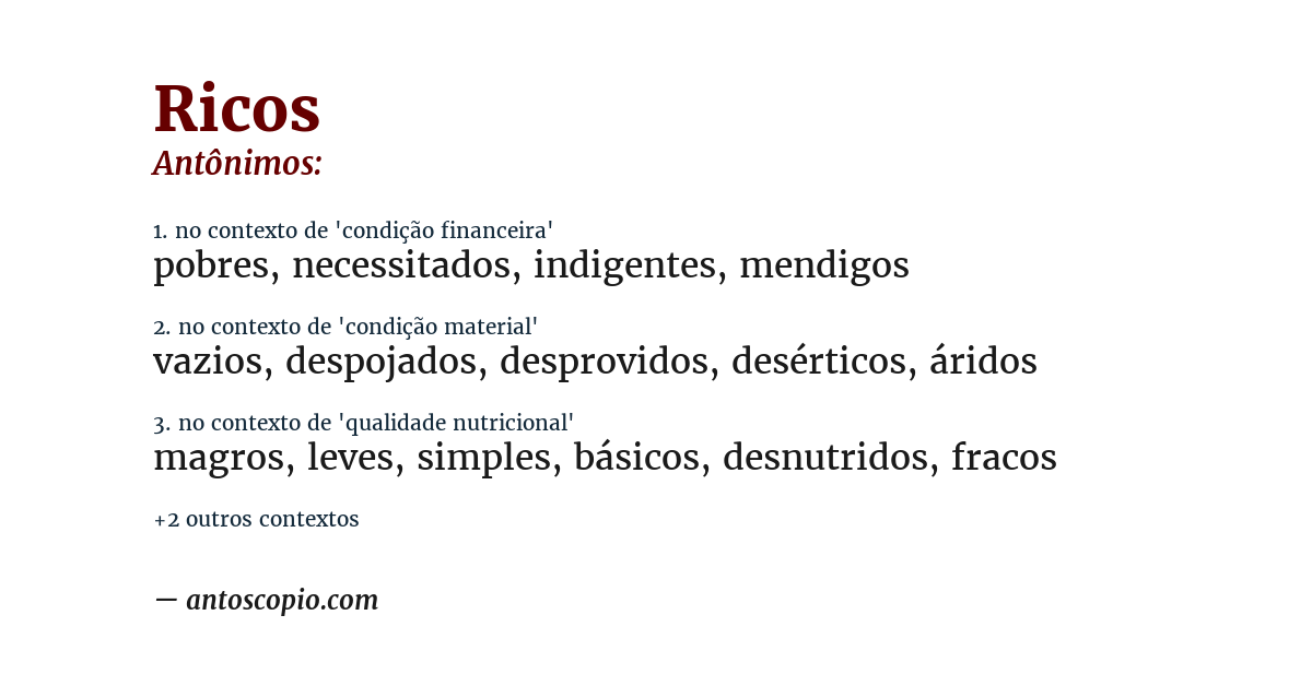 Antônimo de ricos