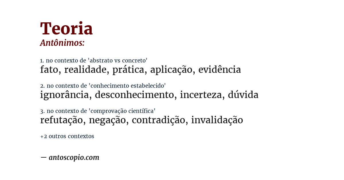 Antônimo de teoria