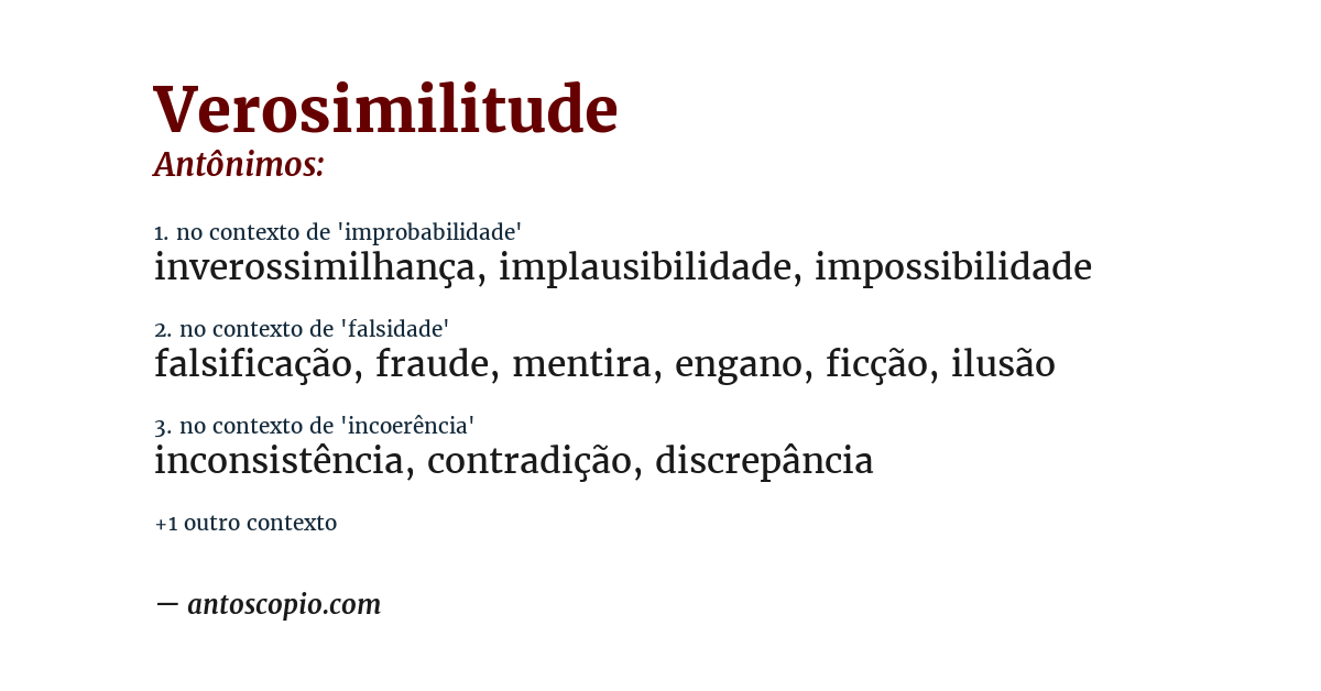 Antônimo de verosimilitude