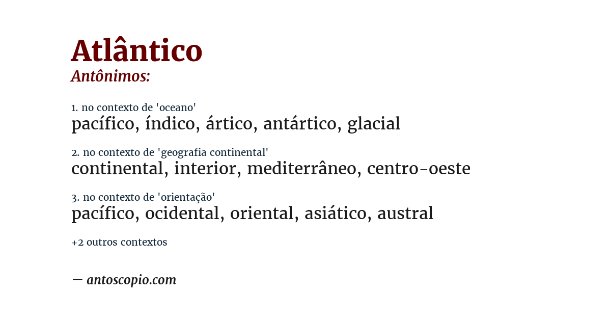 Antônimo de atlântico