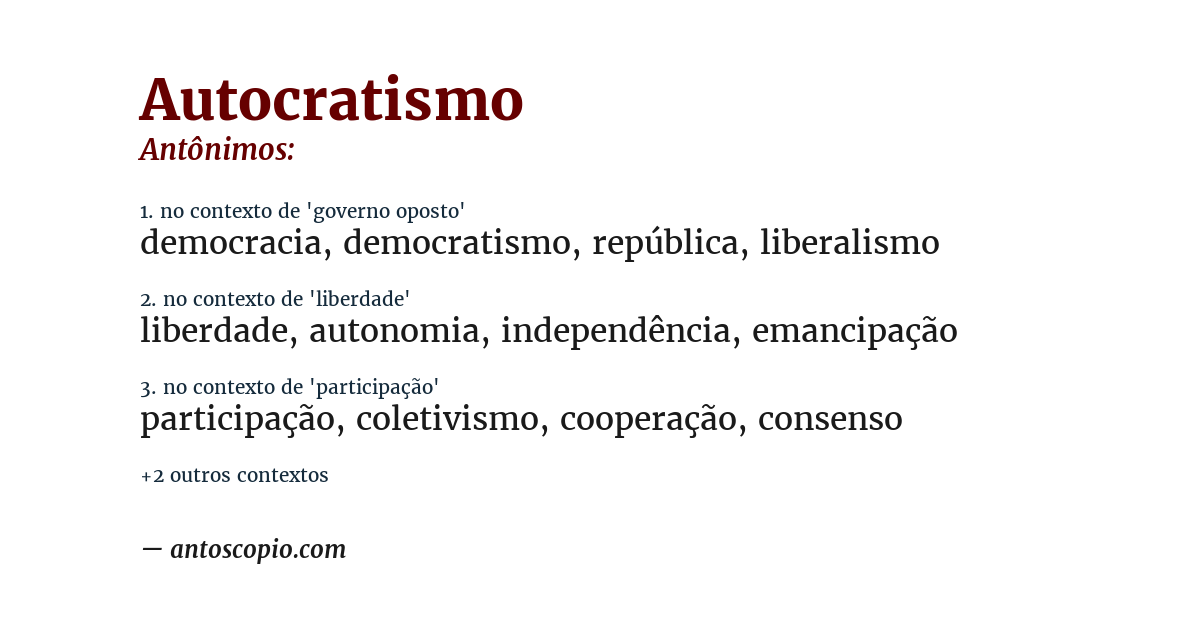 Antônimo de autocratismo