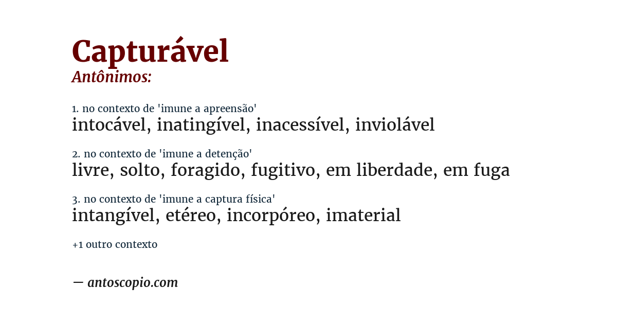 Antônimo de capturável