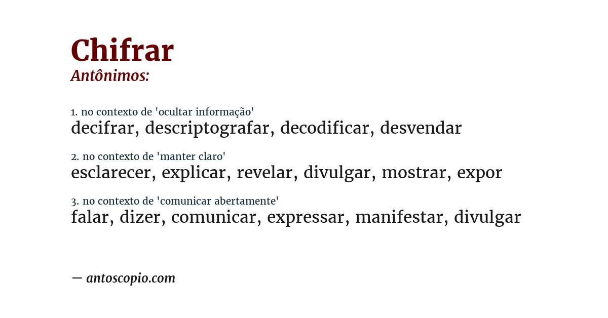 Antônimo de chifrar