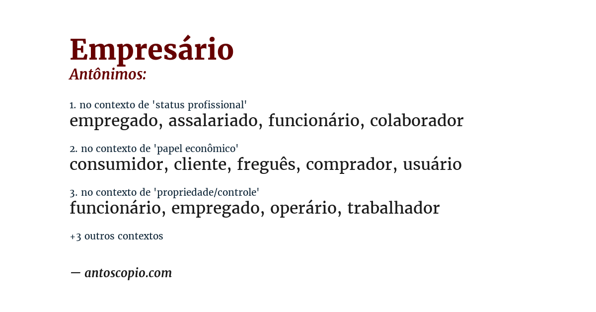 Antônimo de empresário