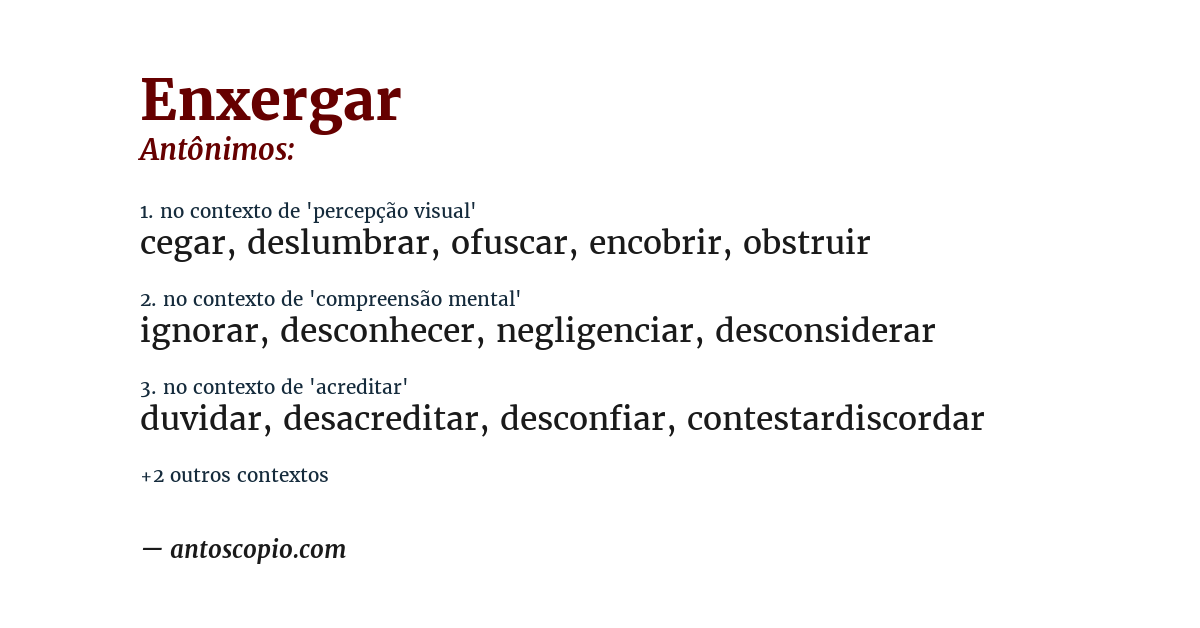 Antônimo de enxergar