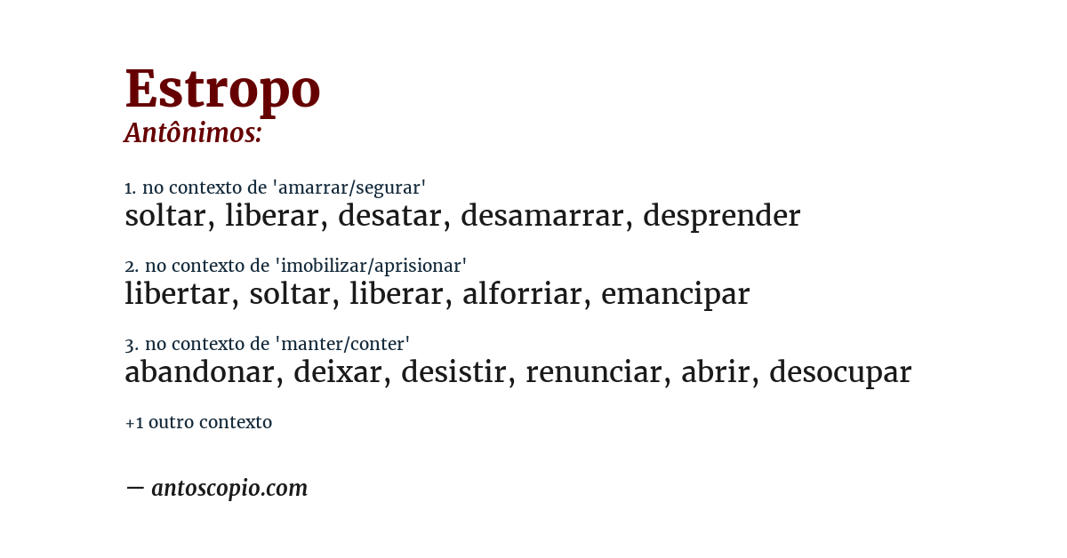 Antônimo de estropo