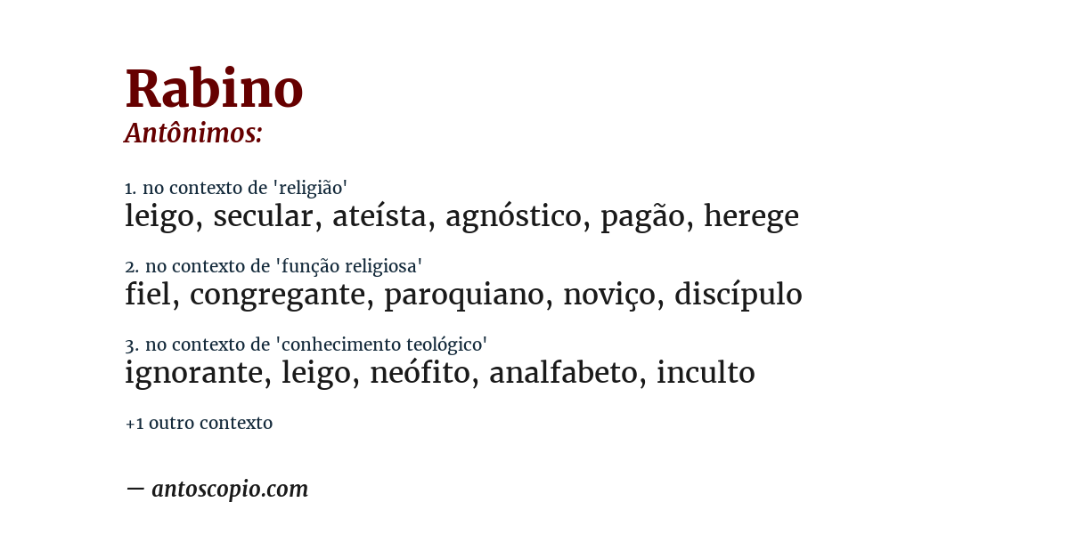 Antônimo de rabino
