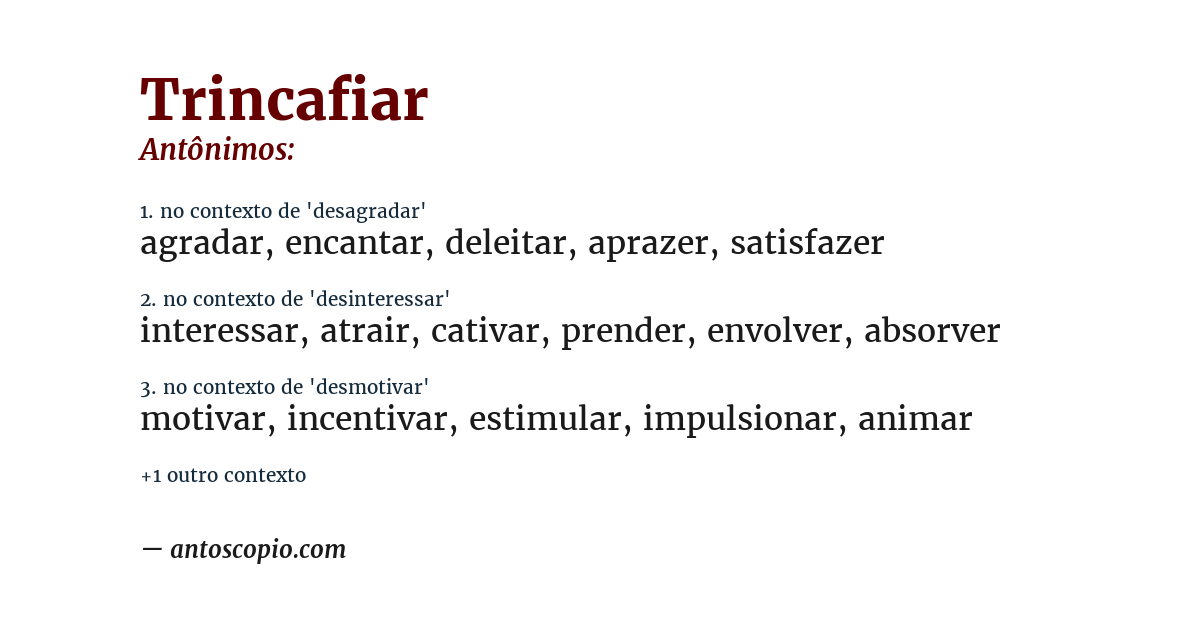 Antônimo de trincafiar