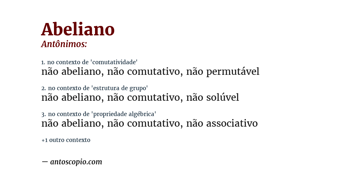 Antônimo de abeliano
