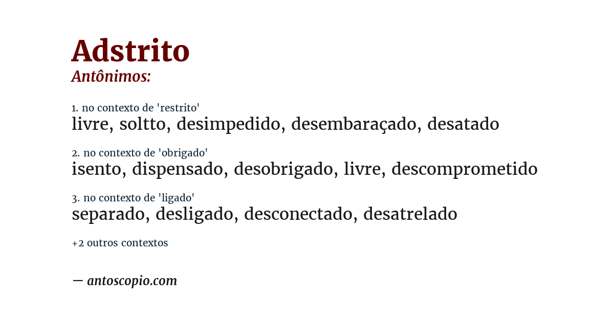 Antônimo de adstrito