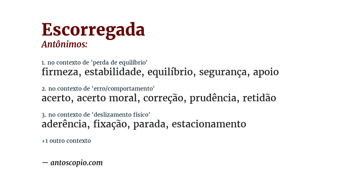 Antônimo de escorregada