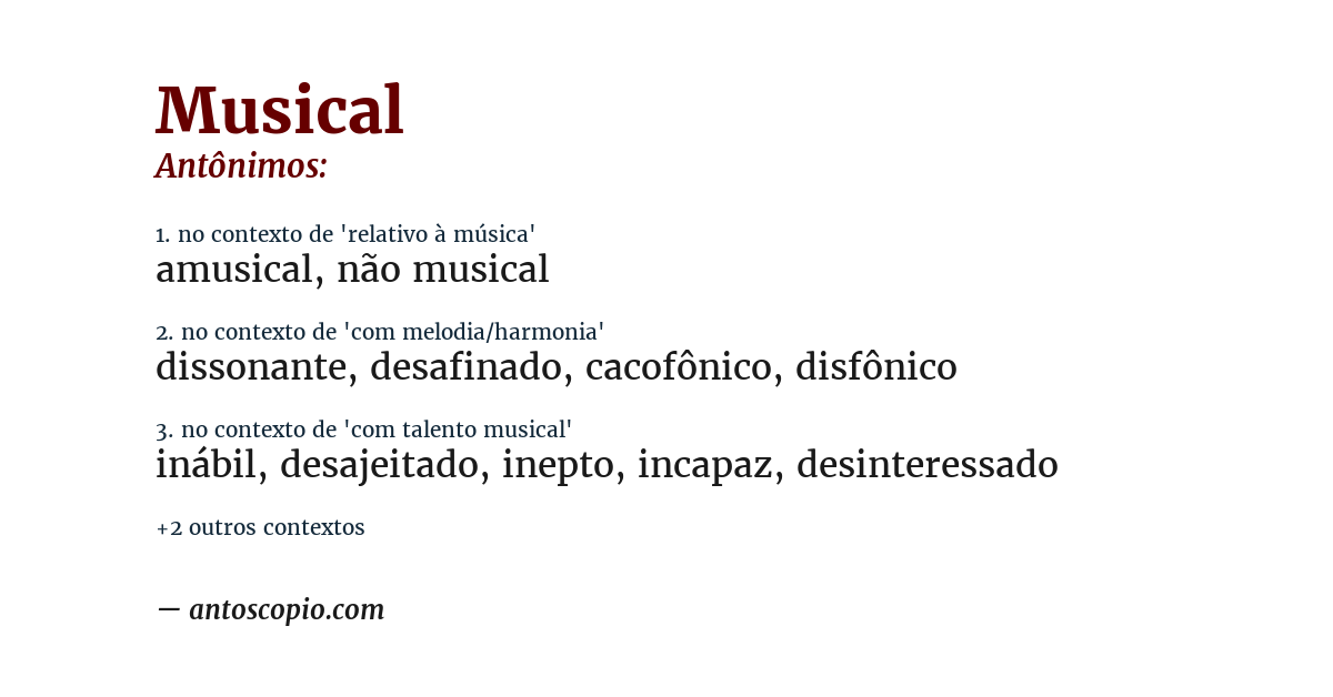 Antônimo de musical