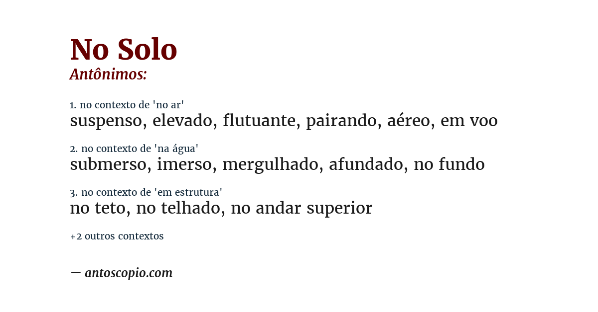 Antônimo de no solo