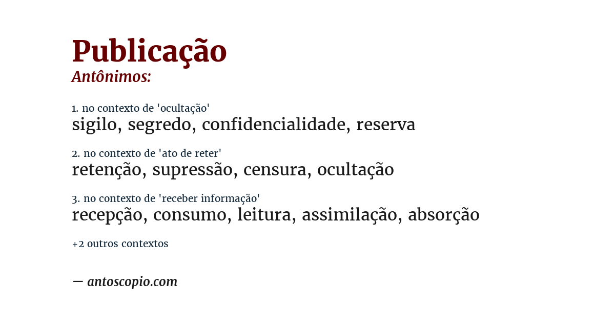Antônimo de publicação