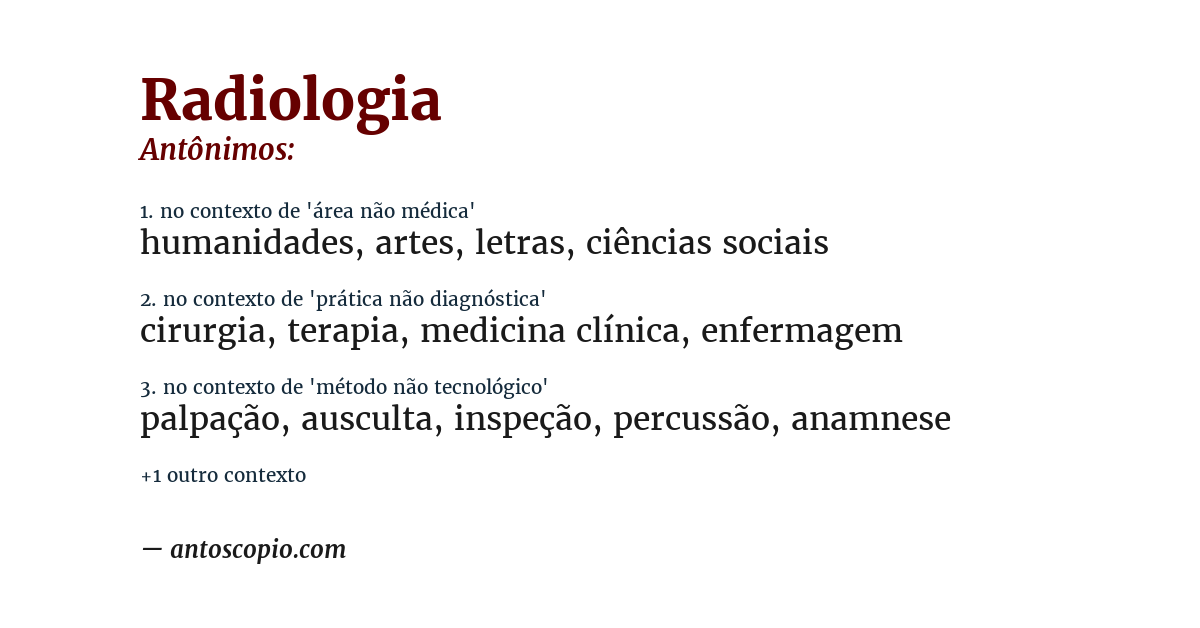 Antônimo de radiologia