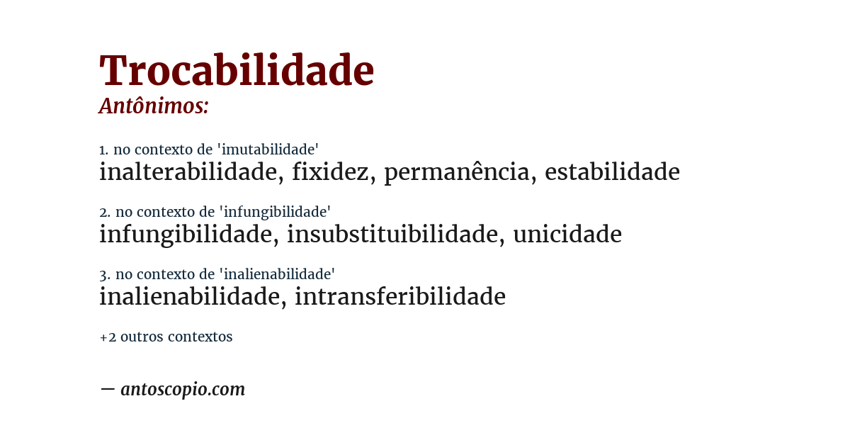 Antônimo de trocabilidade