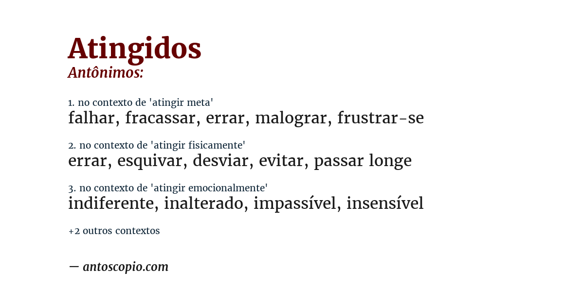 Antônimo de atingidos