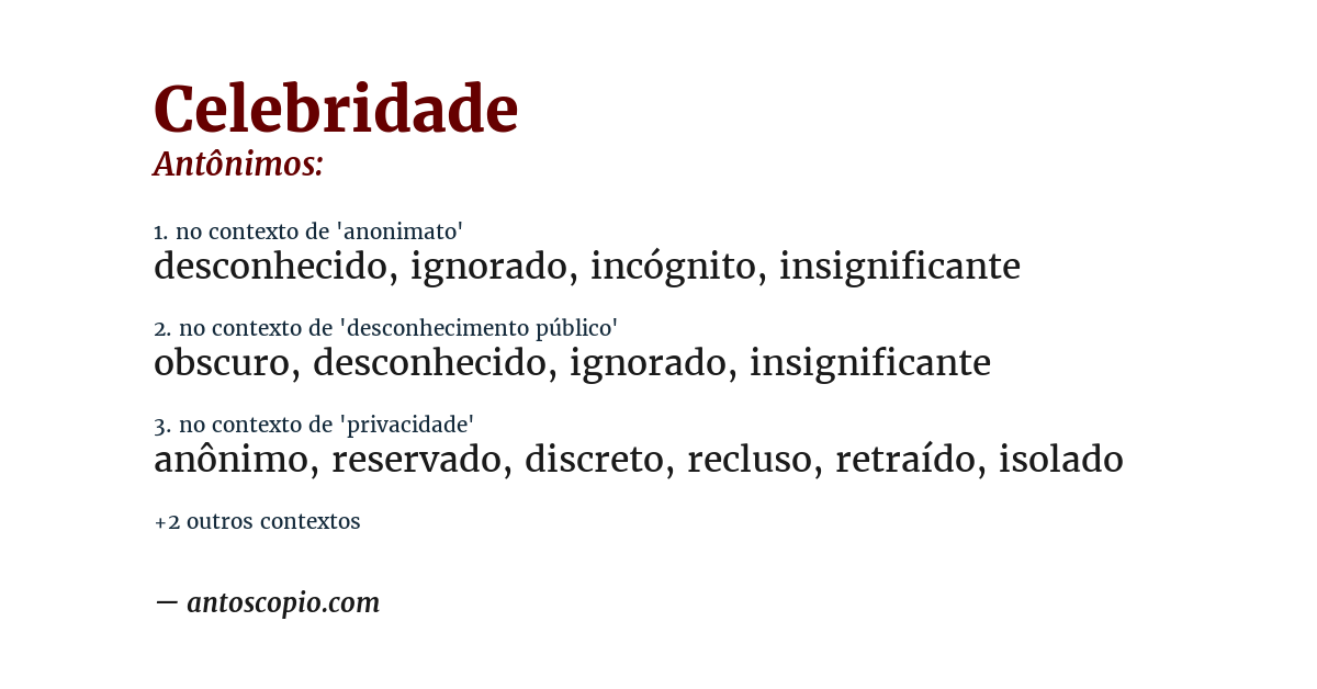 Antônimo de celebridade