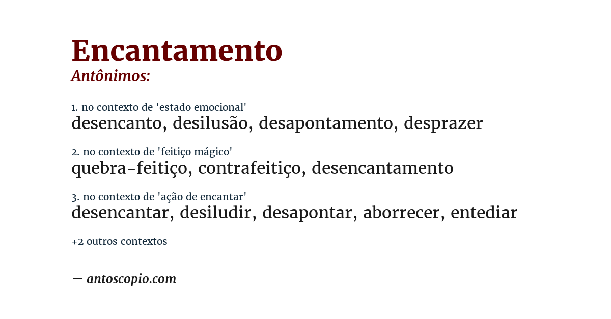 Antônimo de encantamento