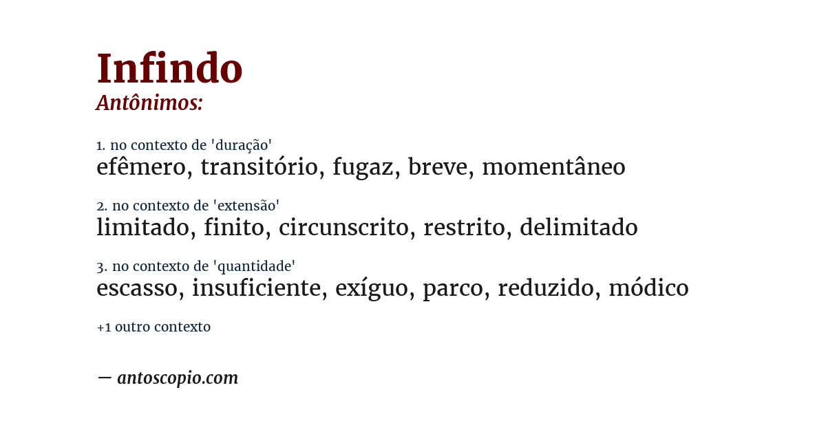 Antônimo de infindo