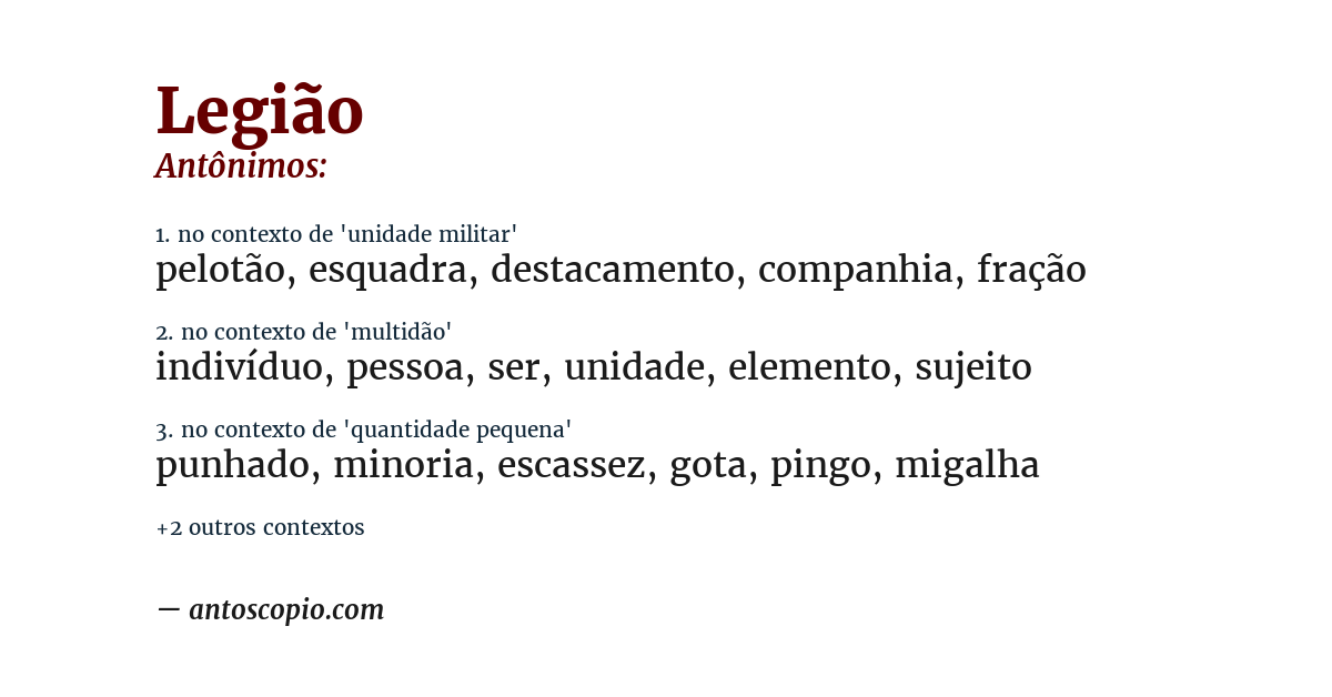 Antônimo de legião
