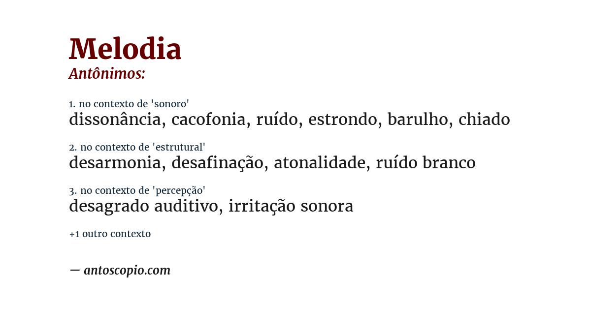Antônimo de melodia