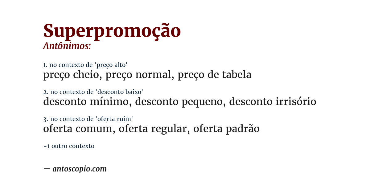 Antônimo de superpromoção