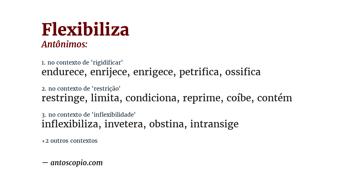 Antônimo de flexibiliza